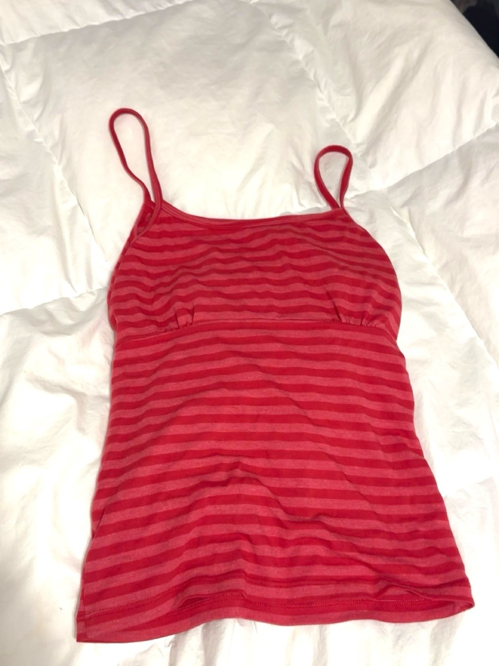 Brandy Melville Red Striped Spaghetti Tank